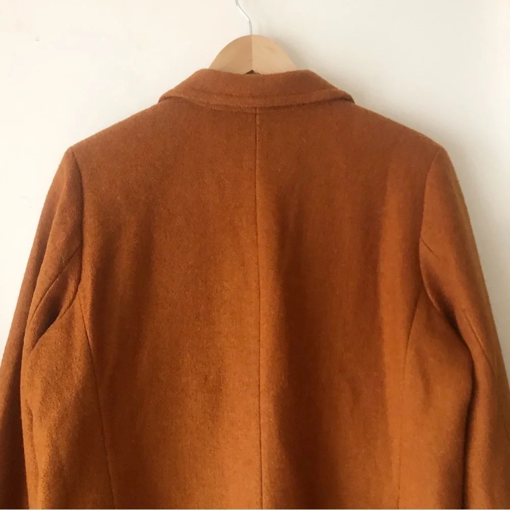 Linea by Louis Dell’Olio Rust Wool Blend Button Up Blazer w/ Pockets Size Large - Picture 5 of 11